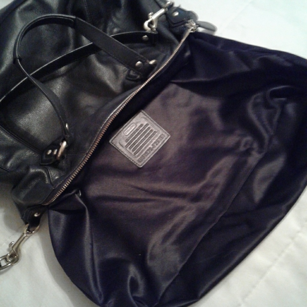 🌺 Vintage Black Coach Leather Caryall Bag - Mint Condition - Picture 7 of 7